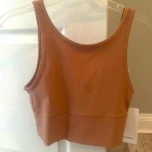lulu lemon athletica Power Pivot cropped tank ribbed size 6 new with tags